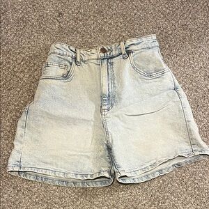 Cotton On Light Blue High-Waist Denim Shorts